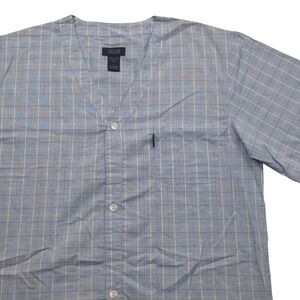 IZOD Sleepwear Button-Down Short‎ Sleeve Loungewear Top Blue Womens Large